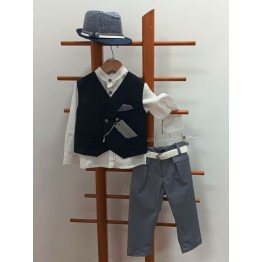 Guy Laroshe Σετ βάπτισης Μπλε  Γιλέκο 